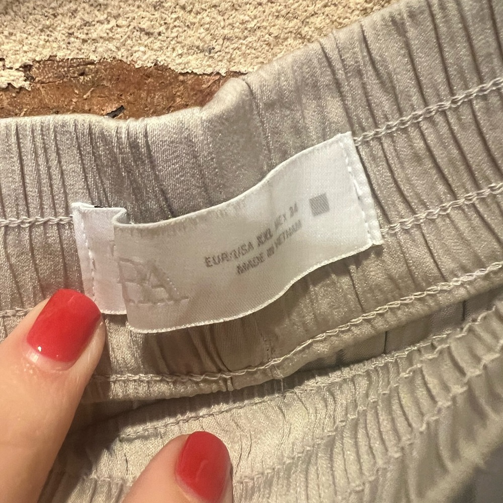 Zara Flowy Wide Leg pant Cream size XXL - Picture 4 of 4